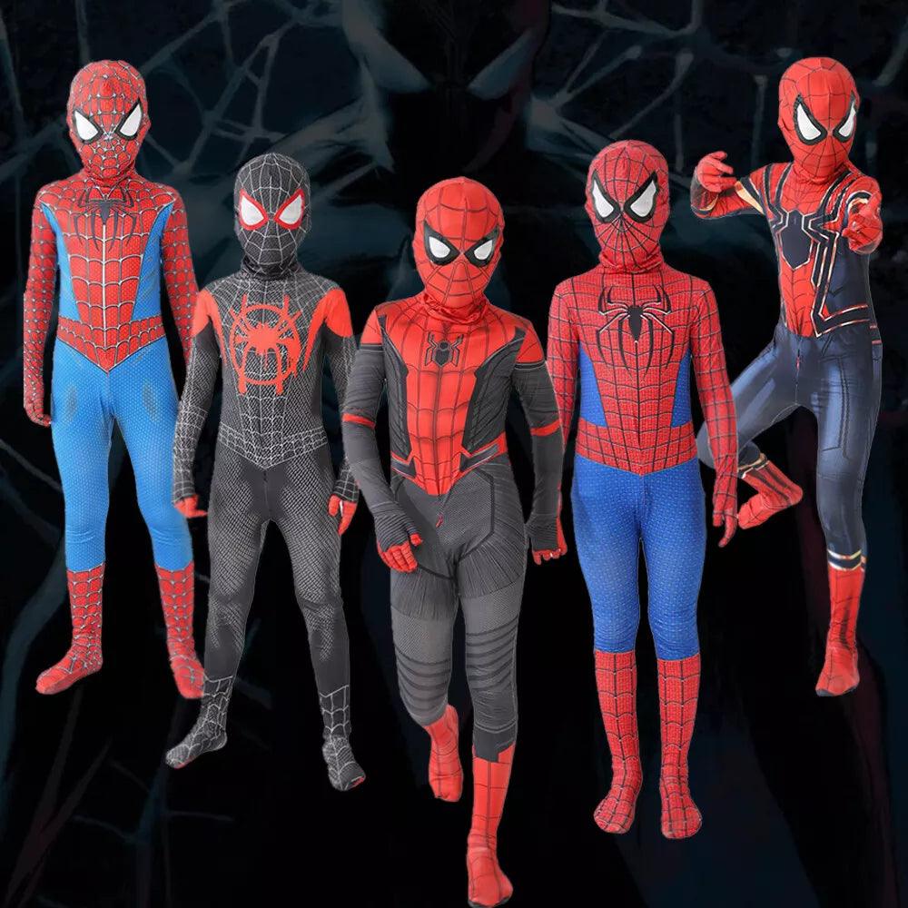 Spider Man Costume - Kids Spiderman Boy Miles Morales Tobey Maguire Outfits Jumpsuit Cosplay Costume Festive & Franchise - Tophatter Daily Deals