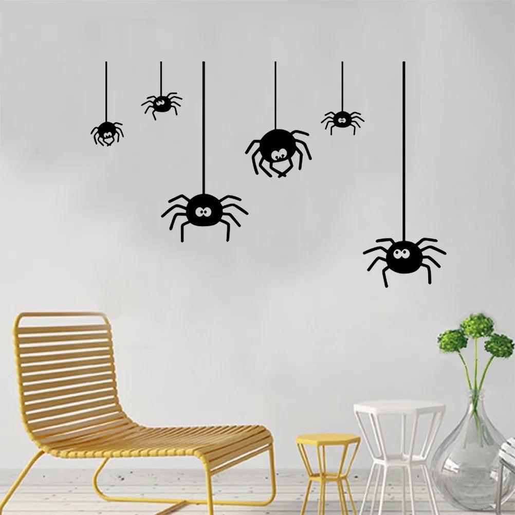 Spider for Halloween Decoration - Wall Black Vinyl Stickers Window Decorations Party Kids Apparel & Accessories - Tophatter Daily Deals