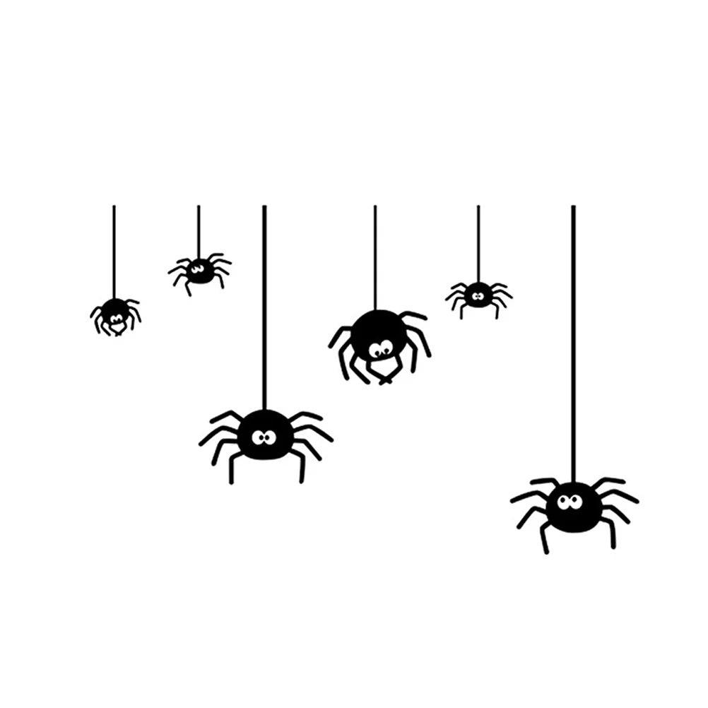 Spider for Halloween Decoration - Wall Black Vinyl Stickers Window Decorations Party Kids Apparel & Accessories - Tophatter Daily Deals