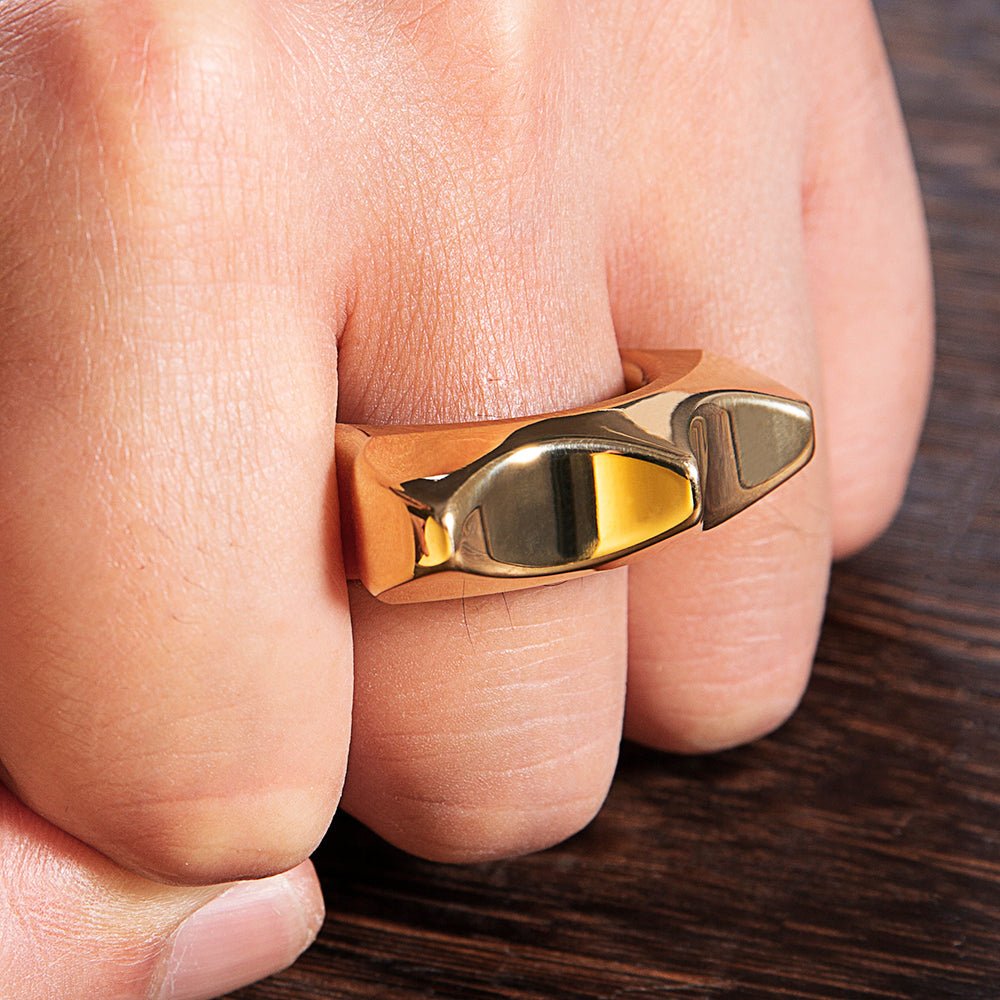 Spike Ring Self Defense Full Brass Brass Knuckles - Tophatter Daily Deals