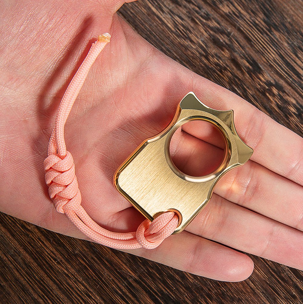 Spike Ring Self Defense Full Brass Brass Knuckles - Tophatter Daily Deals