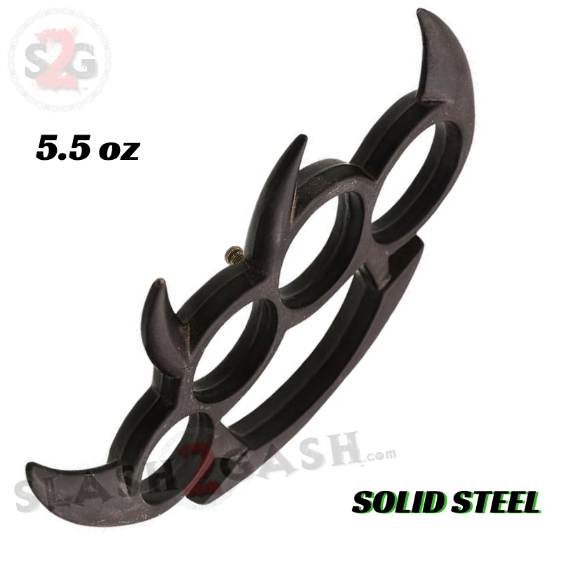 Claw Knuckles Spiked Paperweight Bladed Belt Buckle - Black Black Belt Buckle - Tophatter Daily Deals