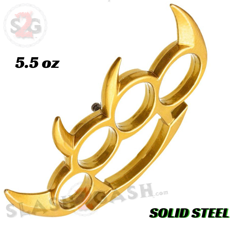 Claw Knuckles Spiked Paperweight Bladed Belt Buckle - Asst. colors Gold Belt Buckle - Tophatter Daily Deals