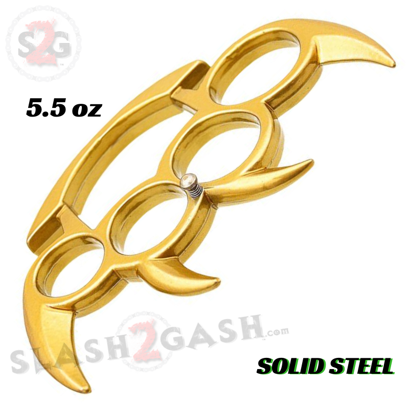 Claw Knuckles Spiked Paperweight Bladed Belt Buckle - Gold Belt Buckle - Tophatter Daily Deals
