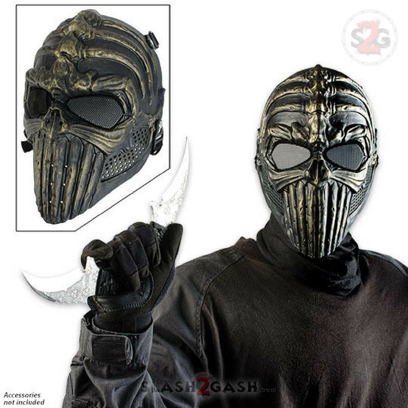 Spine Tingler Tactical Mask Airsoft Wargame Paintball Motorcycle Halloween Full Face Skull Face Mask - Tophatter Daily Deals