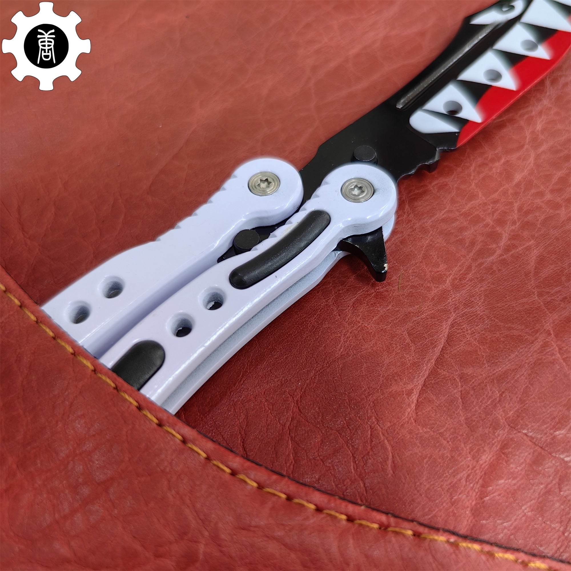 Spitfire Shark Bomber Metal Balisong Game Butterfly Knife - Tophatter Daily Deals
