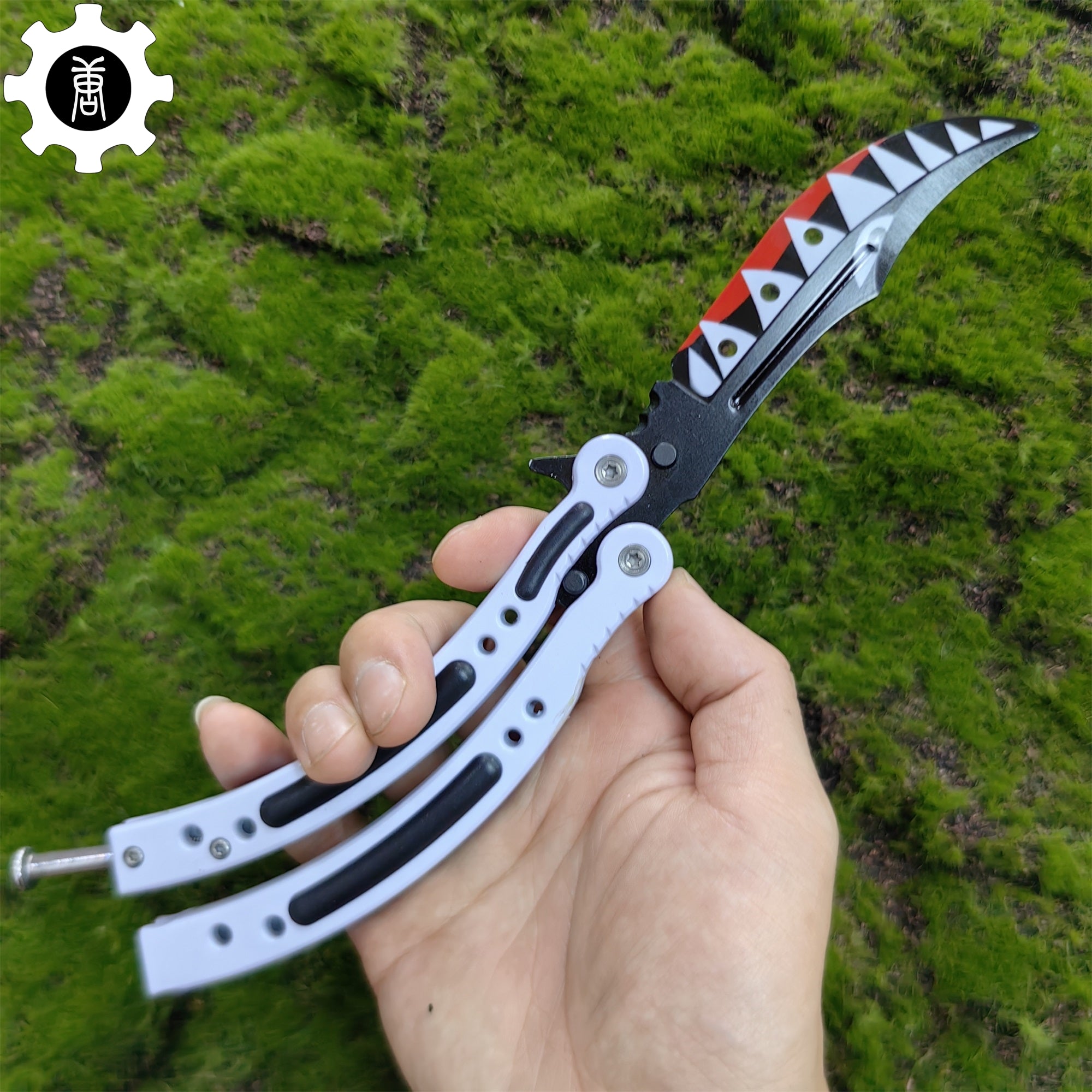 Spitfire Shark Bomber Metal Balisong Game Butterfly Knife - Tophatter Daily Deals