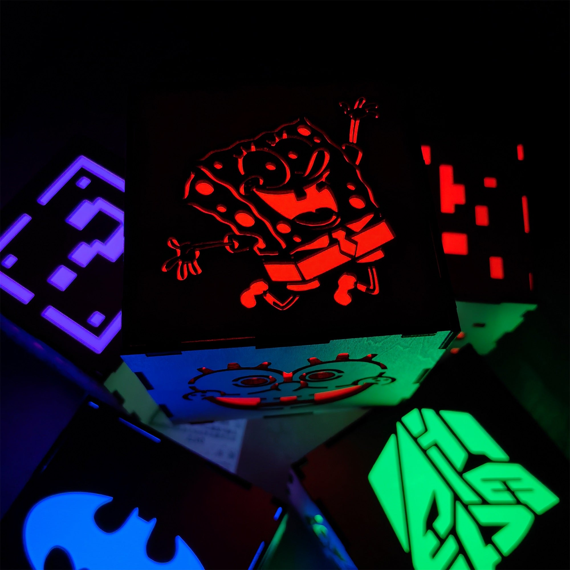 Handmade SpongeBob Wooden Lantern Night Light - Tophatter Daily Deals