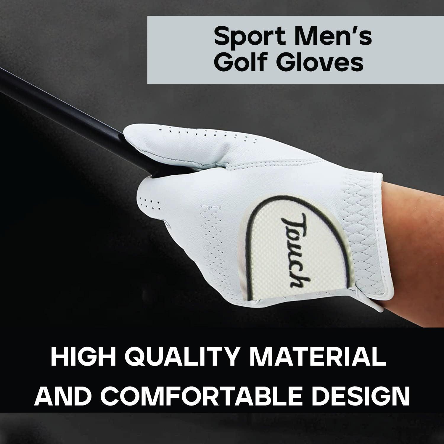 Golf Gloves Left Hand - Mens Golf Gloves Left Hand Right Leather Cabretta With Ball Marker Value Pack, Golf Gloves Men All Weather Soft Comfortable Junior Large Sports & Outdoor - Tophatter Daily Deals