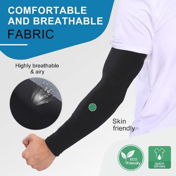 UV Protection Arm Sleeves - Breathable Sun Arm Sleeves, for Summer Sport Running Cycling Climbing Driving Golf Cycling - Tophatter Daily Deals