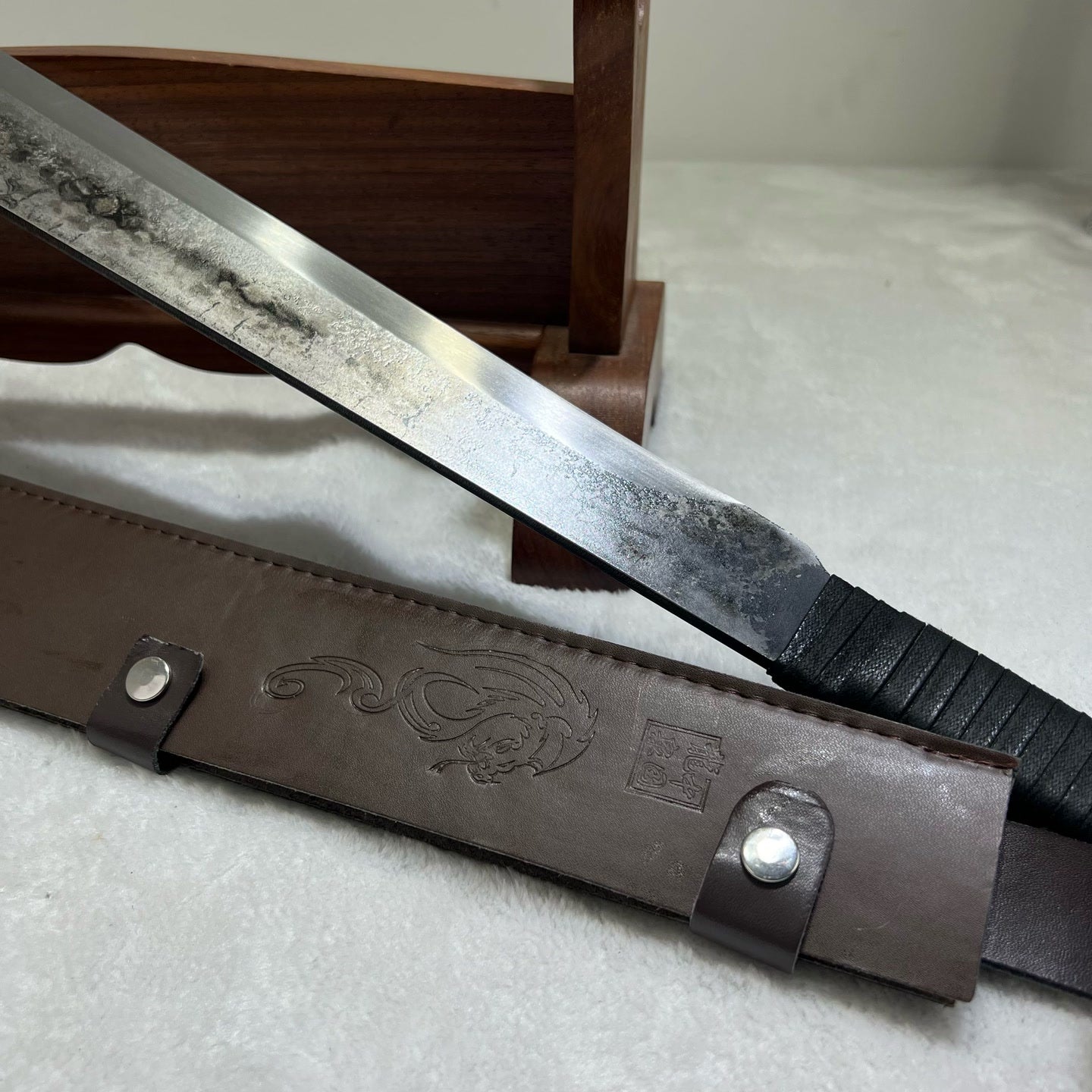 Spring Steel Survival Pioneer Outdoor Knife with Full Tang Hand-Forged - Tophatter Daily Deals