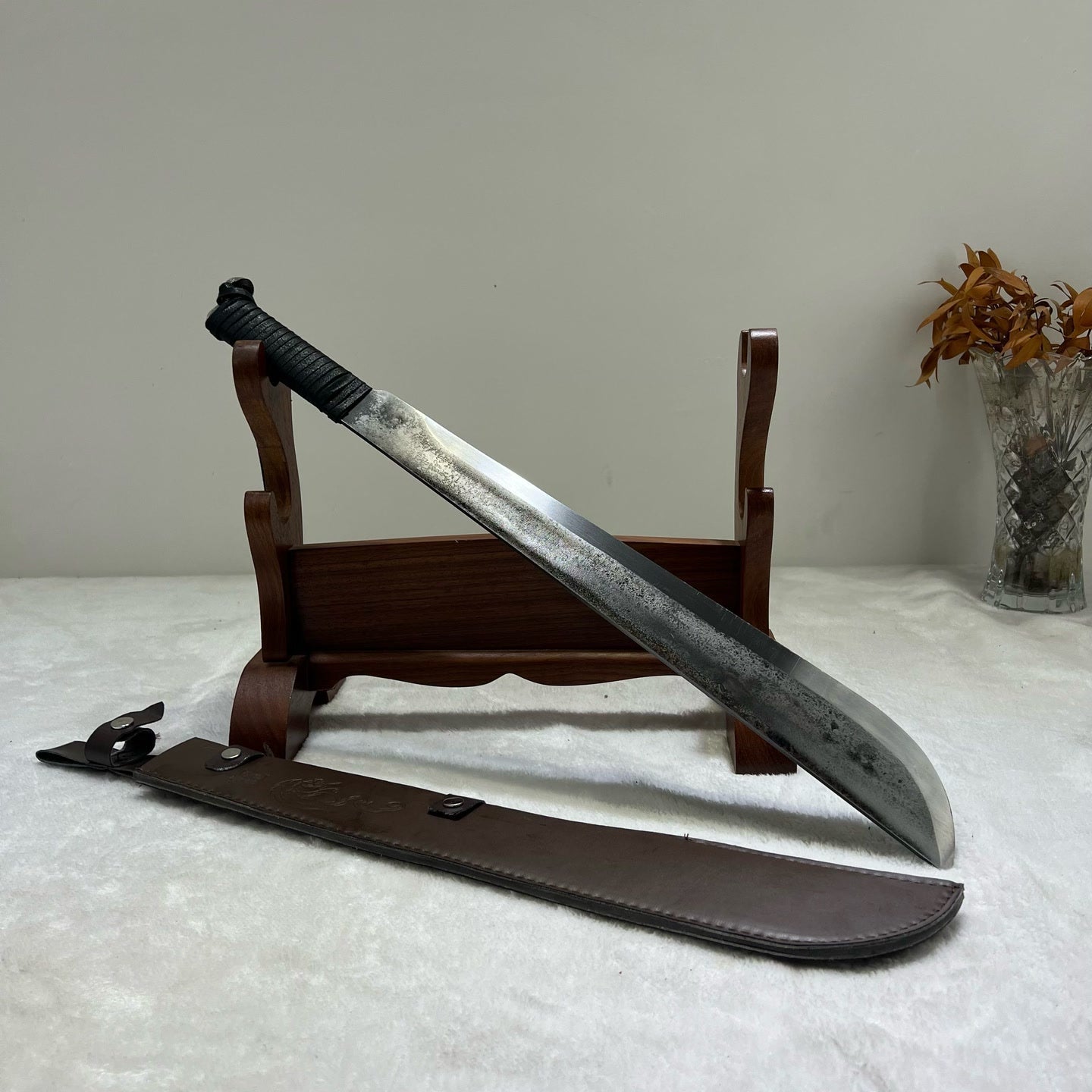 Spring Steel Survival Pioneer Outdoor Knife with Full Tang Hand-Forged - Tophatter Daily Deals