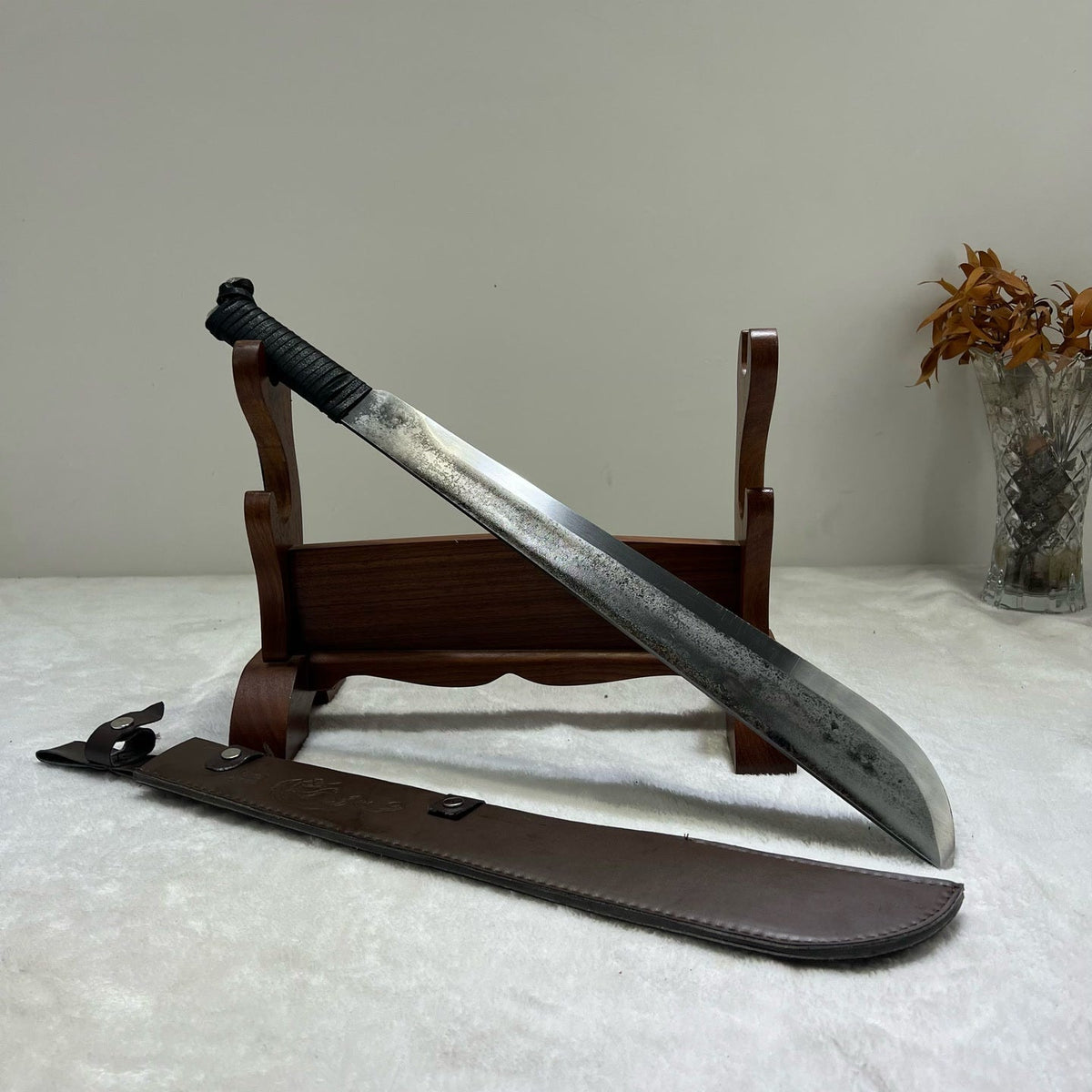 Spring Steel Survival Pioneer Outdoor Knife with Full Tang Hand-Forged - Tophatter Daily Deals