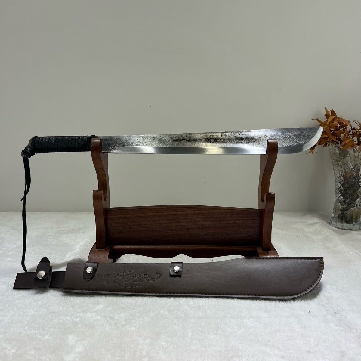 Spring Steel Survival Pioneer Outdoor Knife with Full Tang Hand-Forged - Tophatter Daily Deals