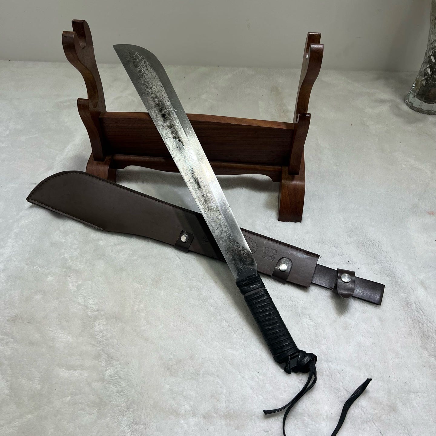 Spring Steel Survival Pioneer Outdoor Knife with Full Tang Hand-Forged - Tophatter Daily Deals
