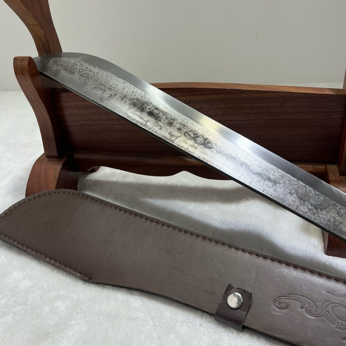 Spring Steel Survival Pioneer Outdoor Knife with Full Tang Hand-Forged - Tophatter Daily Deals