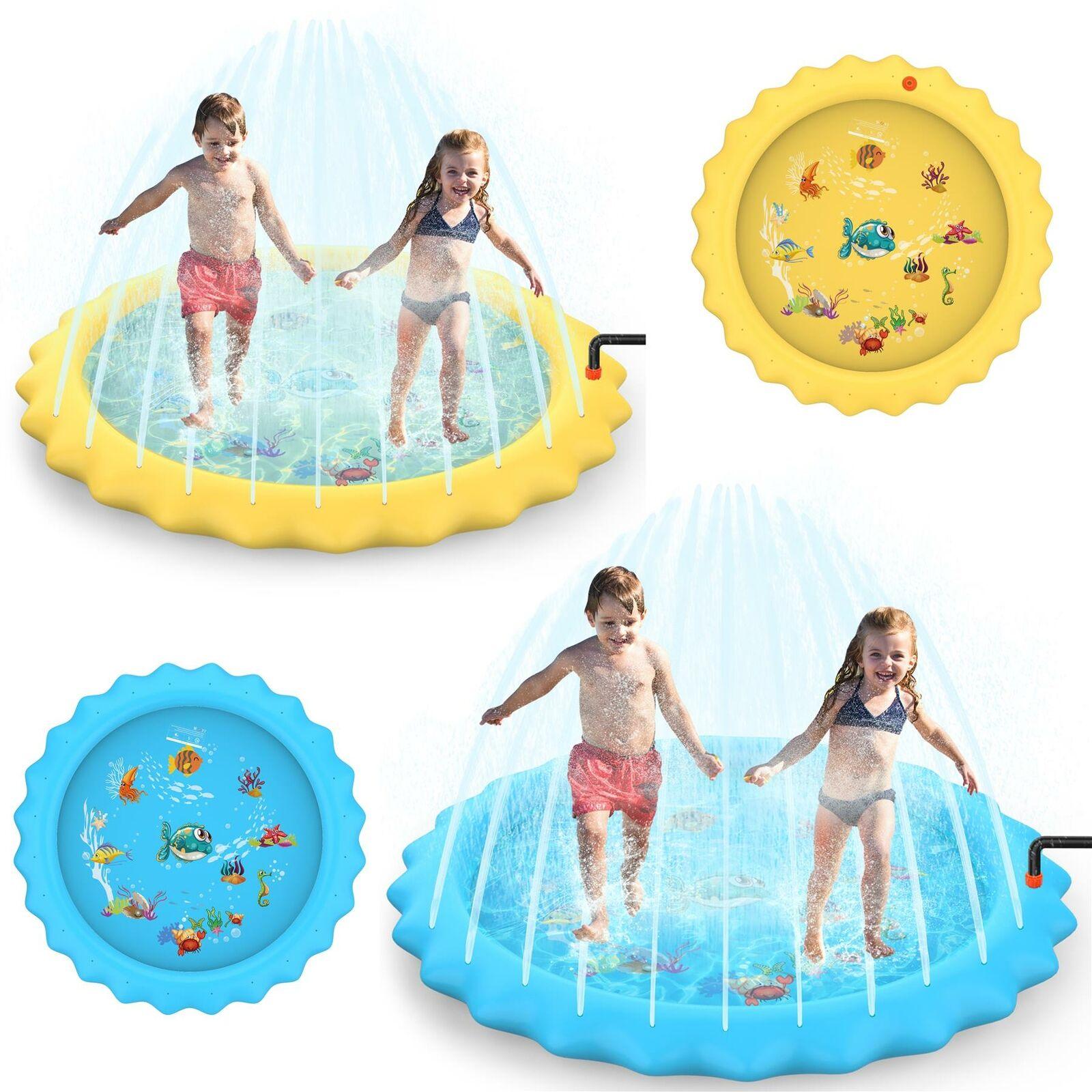 Sprinkler Splash Pad - Outdoor Water Play Sprinklers Large Round Sprinkle Splash Water Play Mat Summer Spray Inflatable for Kids Sports Toys - Tophatter Daily Deals