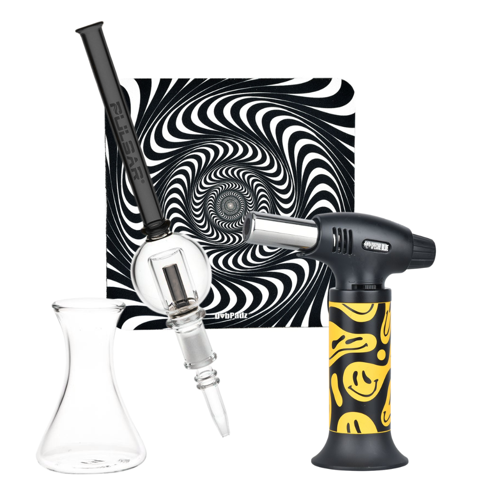 Spun Splendid Vapor Vessel, Torch, & Dab Mat Bundle Sale Bundles - Tophatter Daily Deals