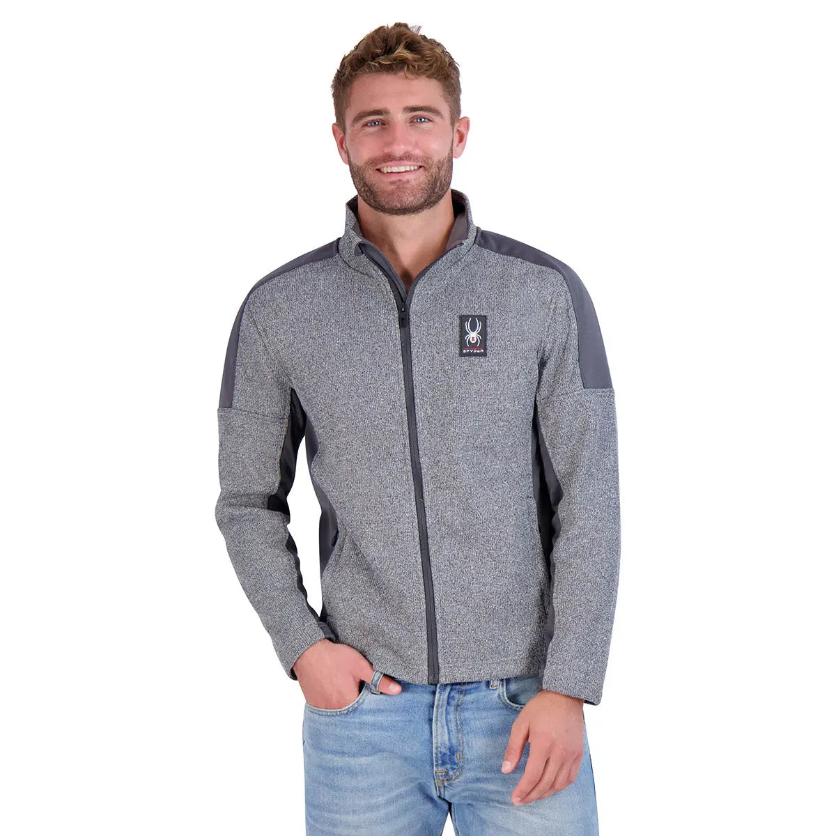 Spyder Men's Mendoza Full Zip Jacket Heather Grey Jackets - Tophatter Daily Deals