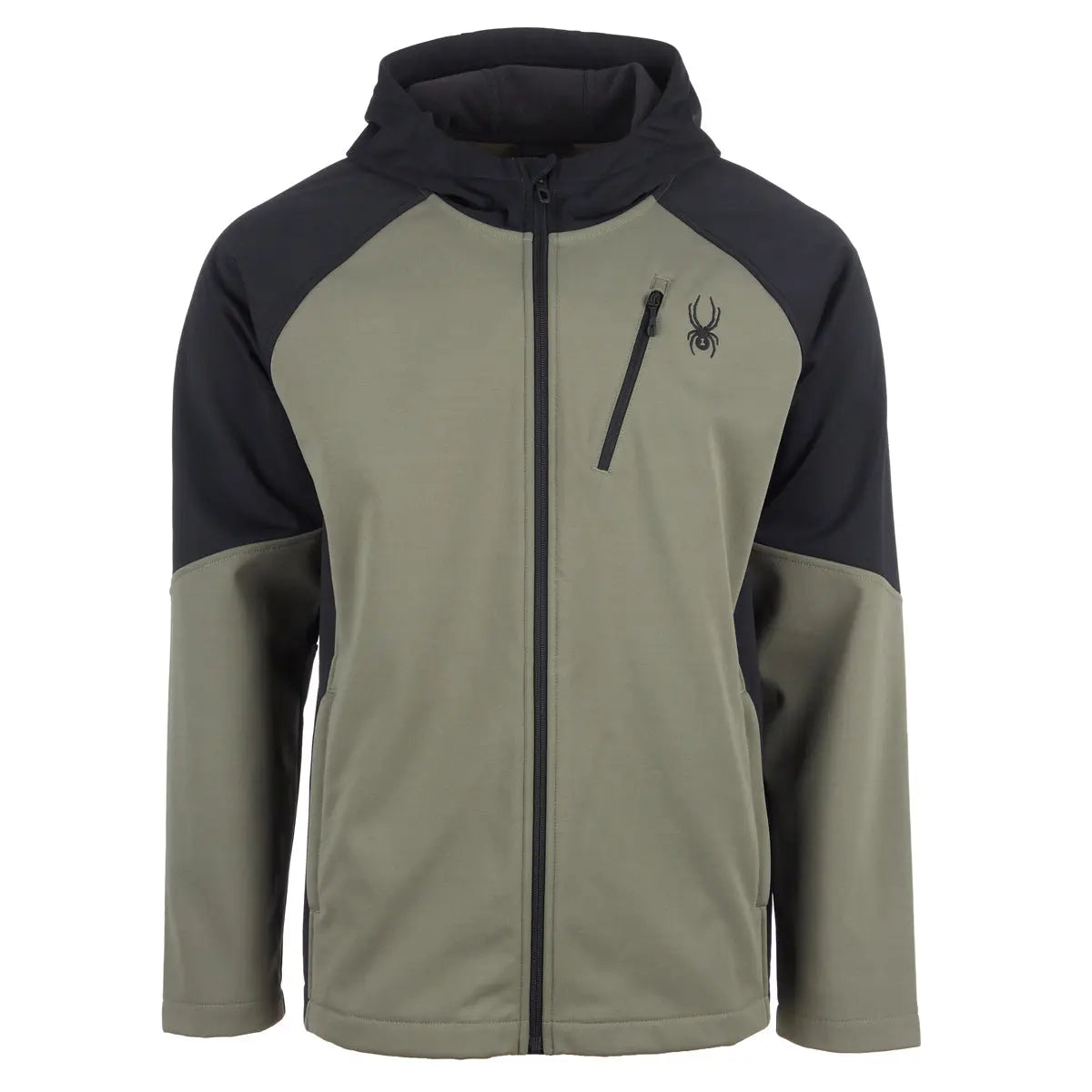 Spyder Men's Mendoza Full Zip Softshell Jacket Tea Leaf Black Jackets - Tophatter Daily Deals