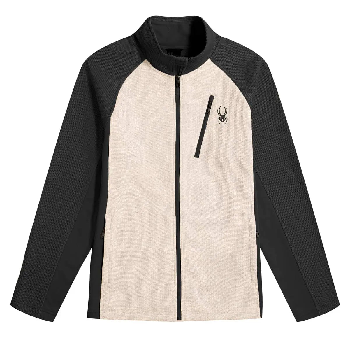 Spyder Men's Raider 2.0 Full Zip Jacket Oatmeal Heather Black Jackets - Tophatter Daily Deals