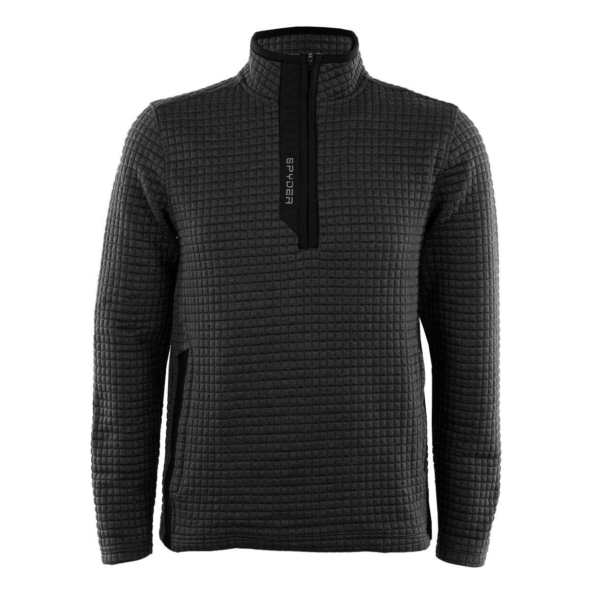 Spyder Men's Box Quilt 1/4 Zip Pullover Black Half Zip & Quarter Zip - Tophatter Daily Deals