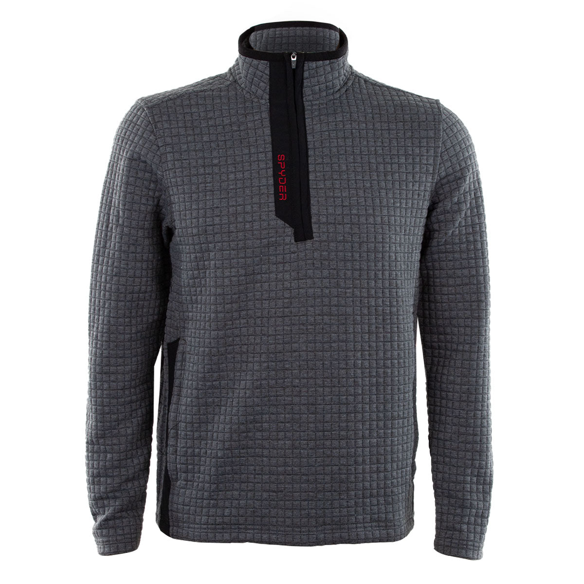 Spyder Men's Box Quilt 1/4 Zip Pullover Grey Half Zip & Quarter Zip - Tophatter Daily Deals
