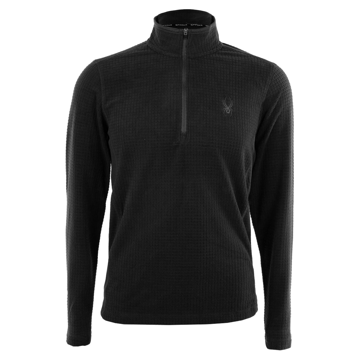 Spyder Men's Cut Fleece 1/4 Zip Pullover Black Half Zip & Quarter Zip - Tophatter Daily Deals