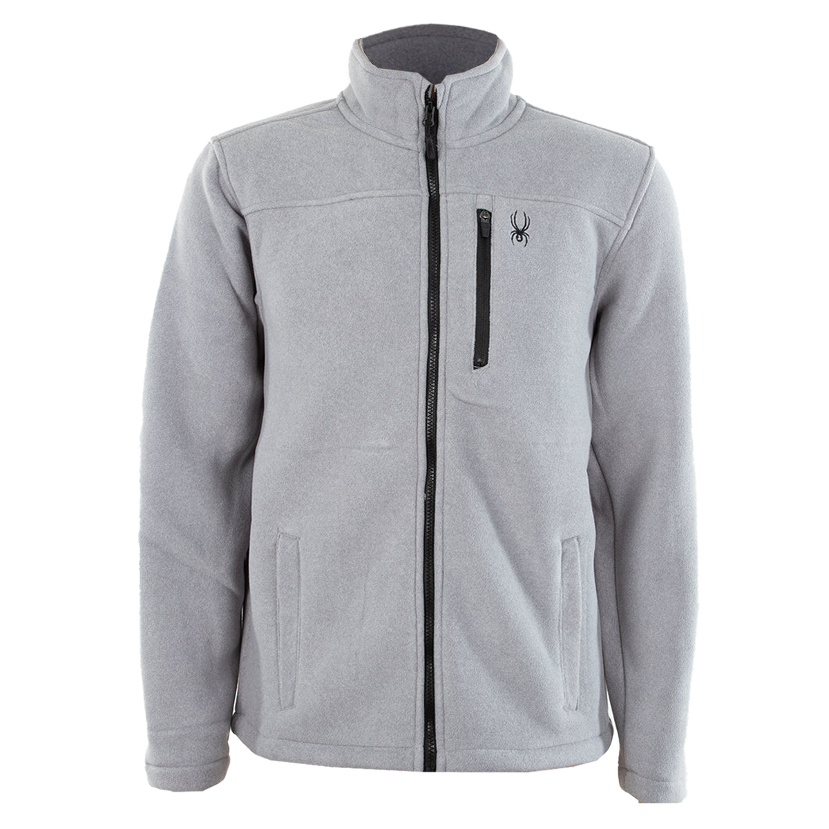 Spyder Men's Stripe Fleece Full Zip Light Grey Full Zip - Tophatter Daily Deals