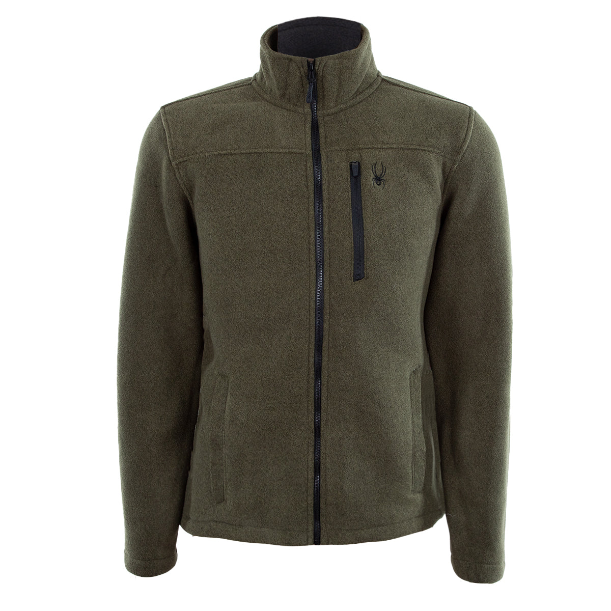 Spyder Men's Stripe Fleece Full Zip Olive Full Zip - Tophatter Daily Deals