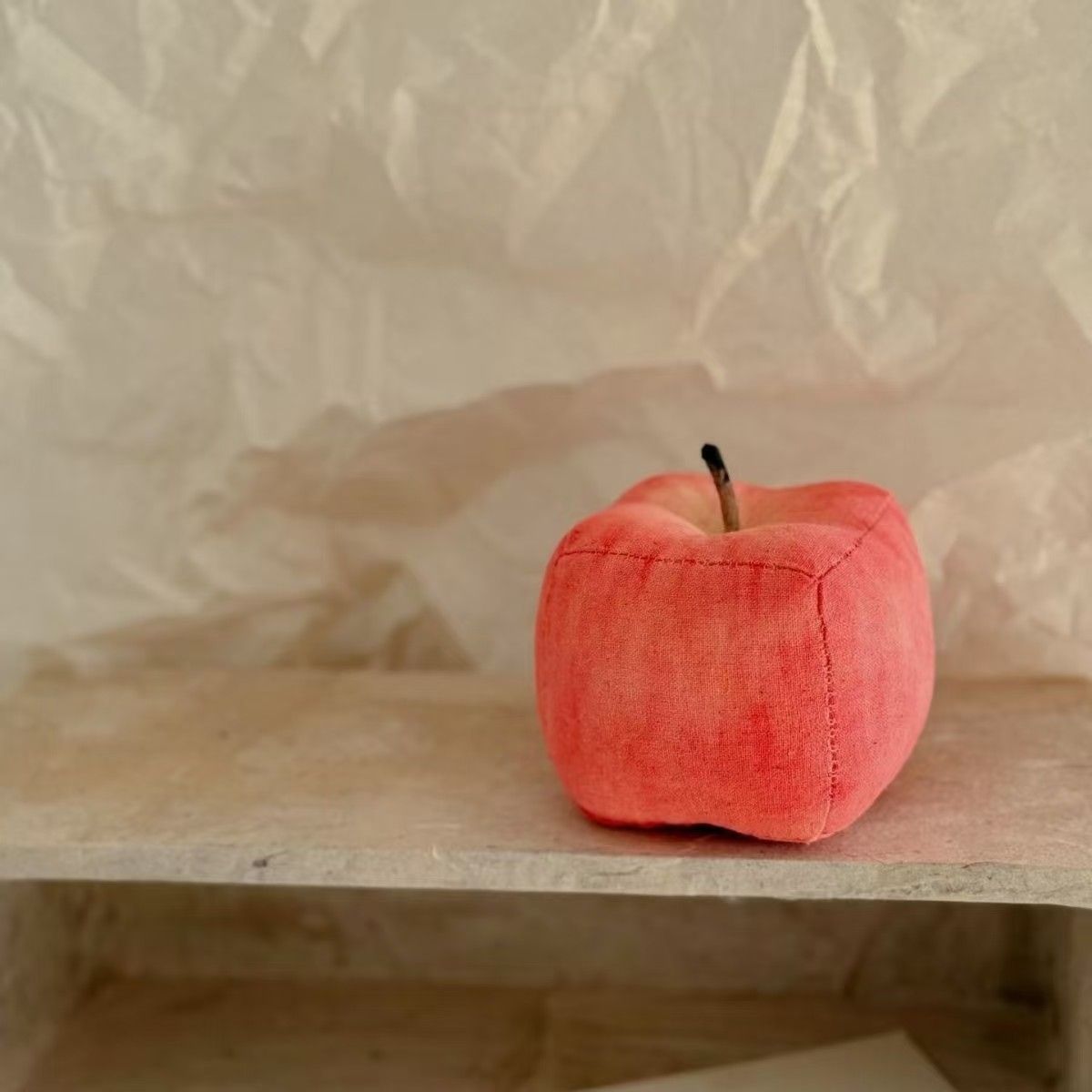 Square Apple Plush Decor - Tophatter Daily Deals