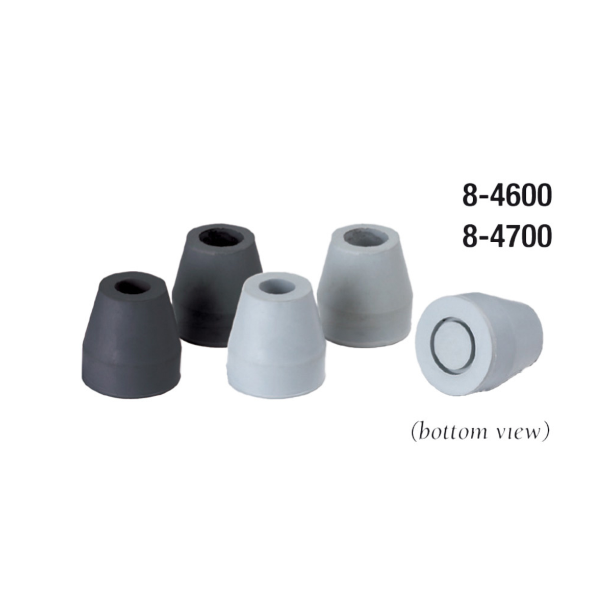 Quad Cane Replacement Tips: 2 Sizes & Color Options Available (Retail Packaging: Four Pack) Grey 5 8" - Tophatter Daily Deals