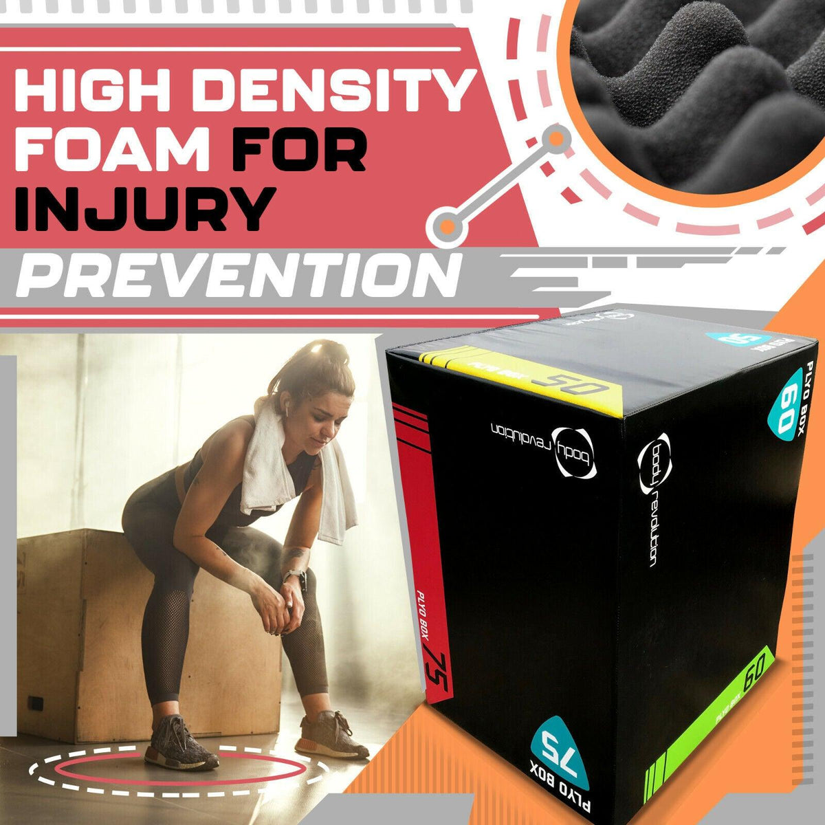 Plyo Boxes UK - Soft 3 in 1 Plyometric Squat Jump Box 50x60x75cm Exercise & Fitness - Tophatter Daily Deals