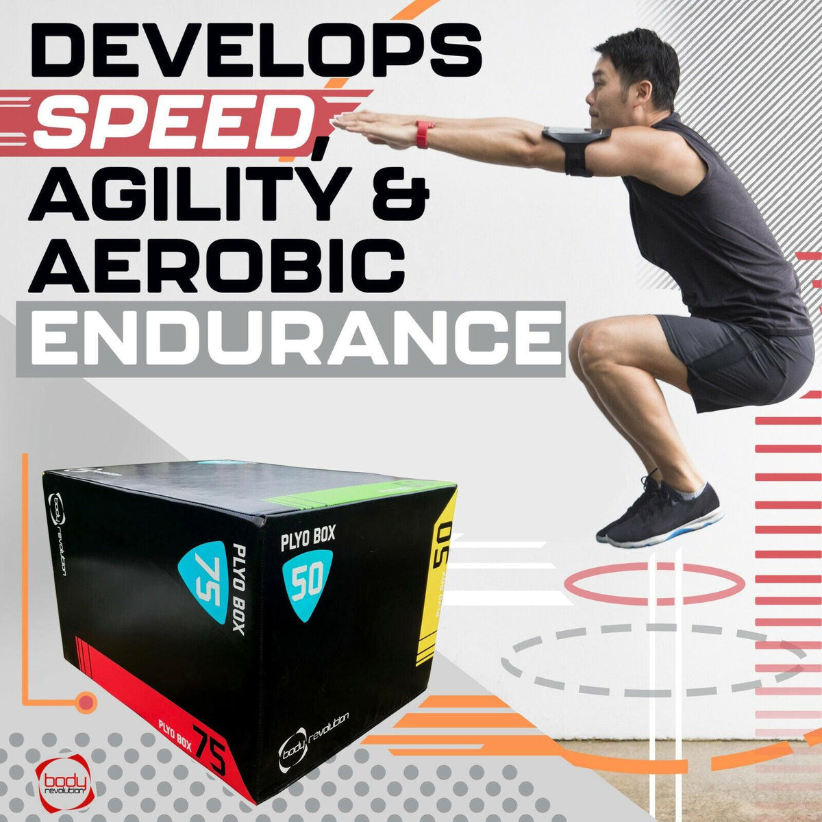 Plyo Boxes UK - Soft 3 in 1 Plyometric Squat Jump Box 50x60x75cm Exercise & Fitness - Tophatter Daily Deals