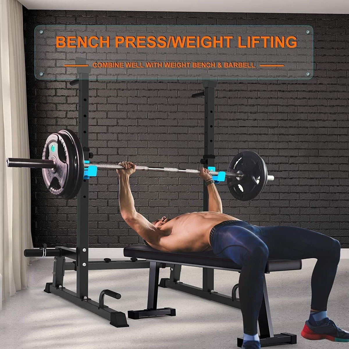 Weight Training Squat Rack - Multi-Function Height Bench Press Dip Stand Home Gym Weight Lifting Exercise & Fitness - Tophatter Daily Deals