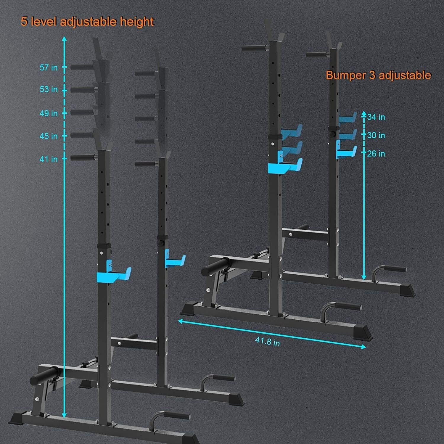 Weight Training Squat Rack - Multi-Function Height Bench Press Dip Stand Home Gym Weight Lifting Exercise & Fitness - Tophatter Daily Deals