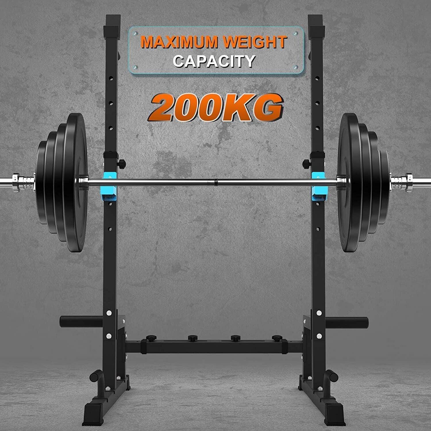 Weight Training Squat Rack - Multi-Function Height Bench Press Dip Stand Home Gym Weight Lifting Exercise & Fitness - Tophatter Daily Deals