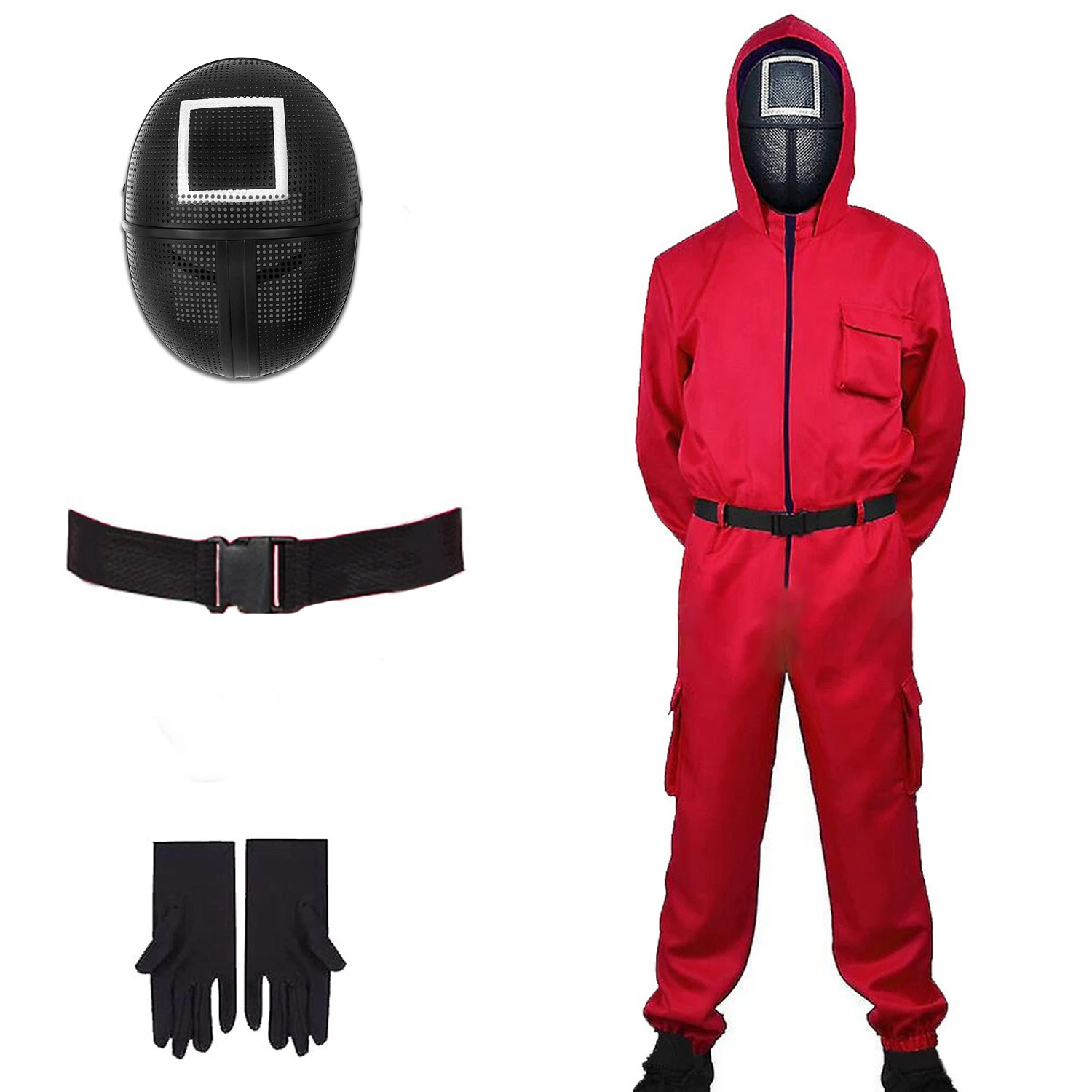 Squid Game Costume – Premium Cosplay Outfit Inspired by Netflix Series with Accessories Costume + Square Mask Squid Game Fancy Dress - Tophatter Daily Deals