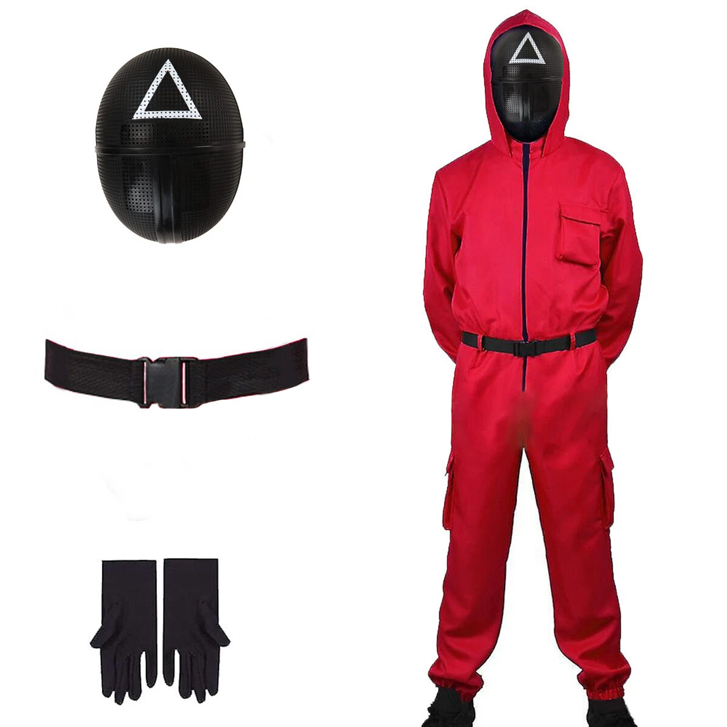 Squid Game Costume – Premium Cosplay Outfit Inspired by Netflix Series with Accessories Costume + Triangle Mask Squid Game Fancy Dress - Tophatter Daily Deals