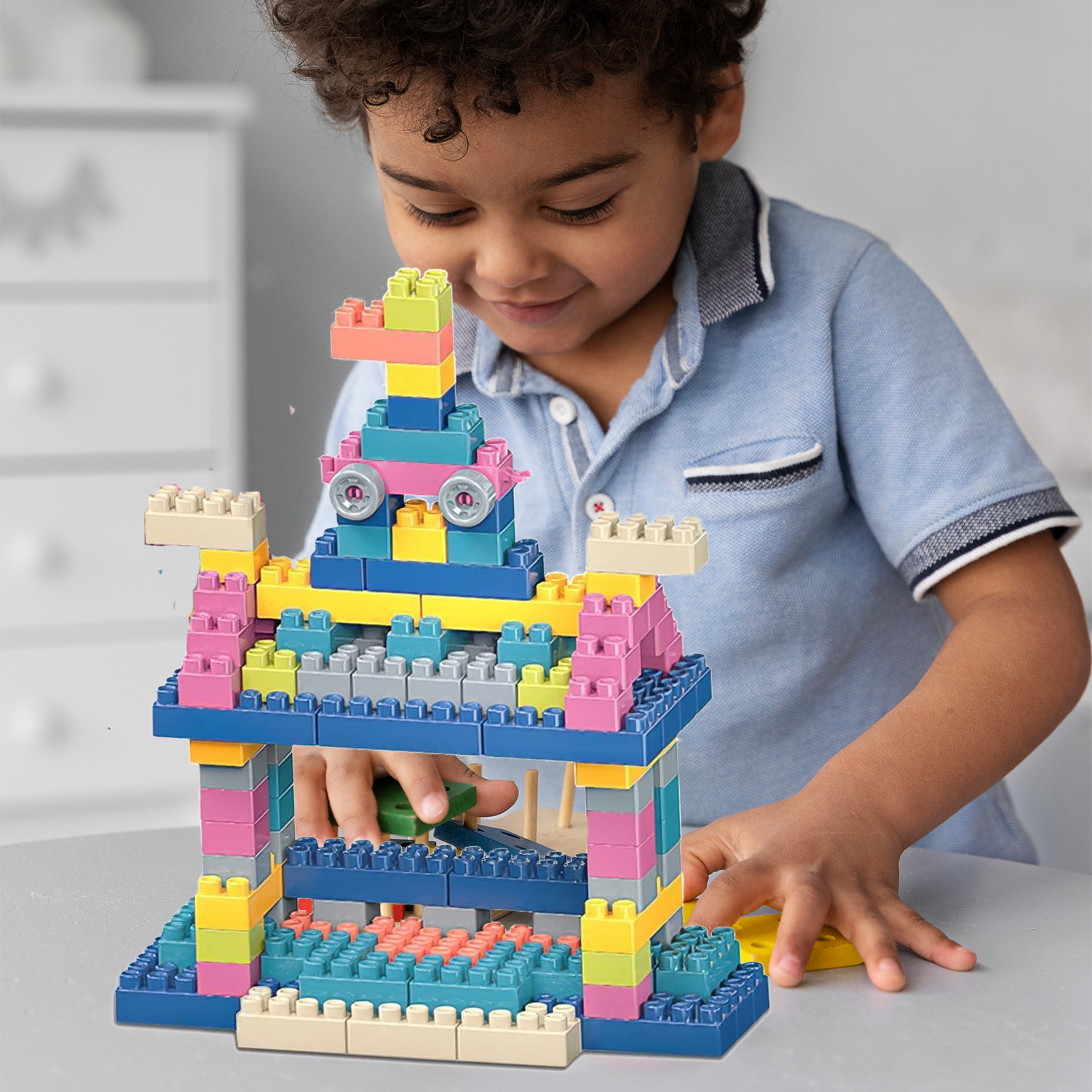 Building Block Toys – 150 PCs Creative Construction Bricks Set for Kids with Educational STEM Learning Accessories - Tophatter Daily Deals
