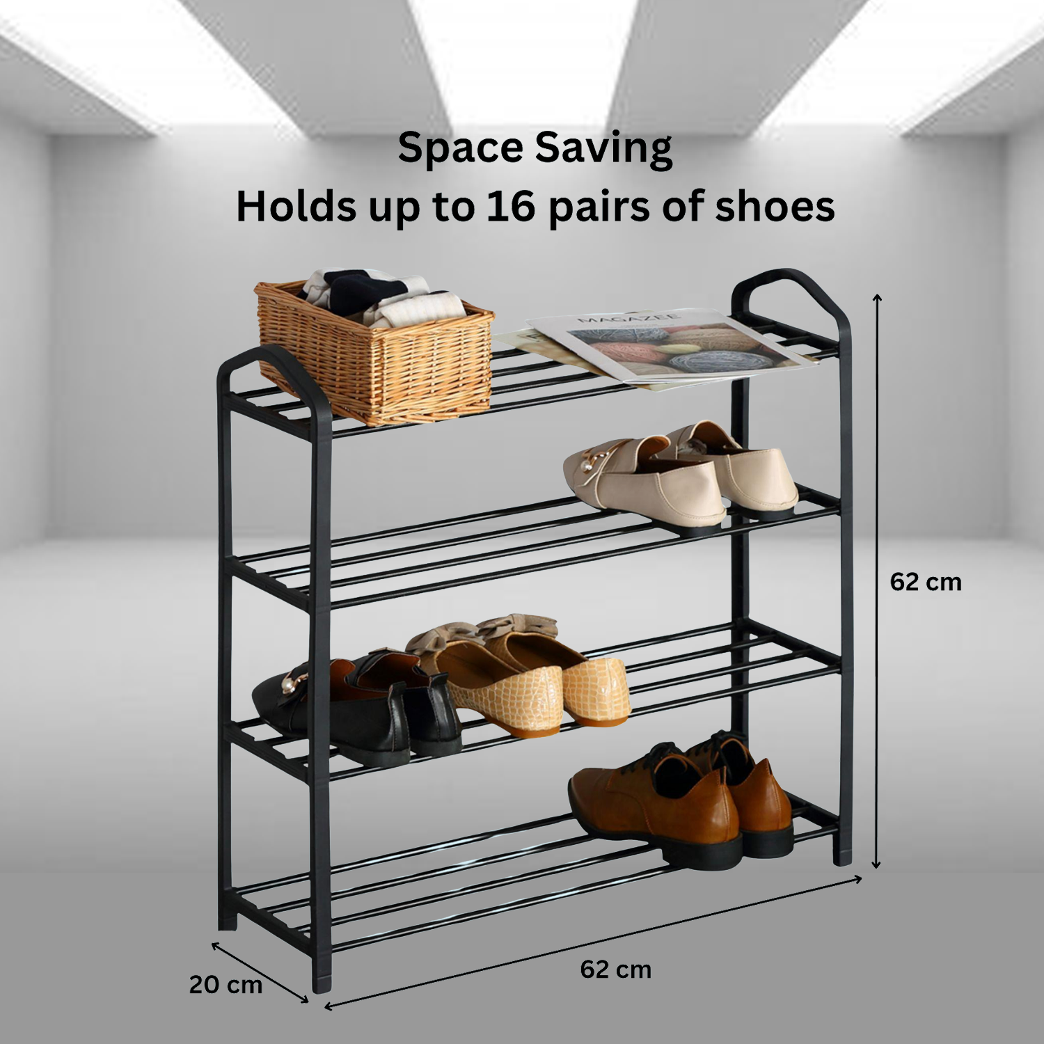 Shoe Storage Rack – Space-Saving Metal Multi-Tier Organizer Shelf for Entryway, Closet or Hallway Shoe storage rack - Tophatter Daily Deals