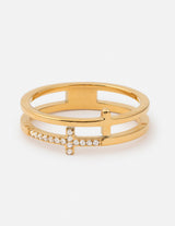 Stacked Cross Gem Ring Rings - Tophatter Daily Deals