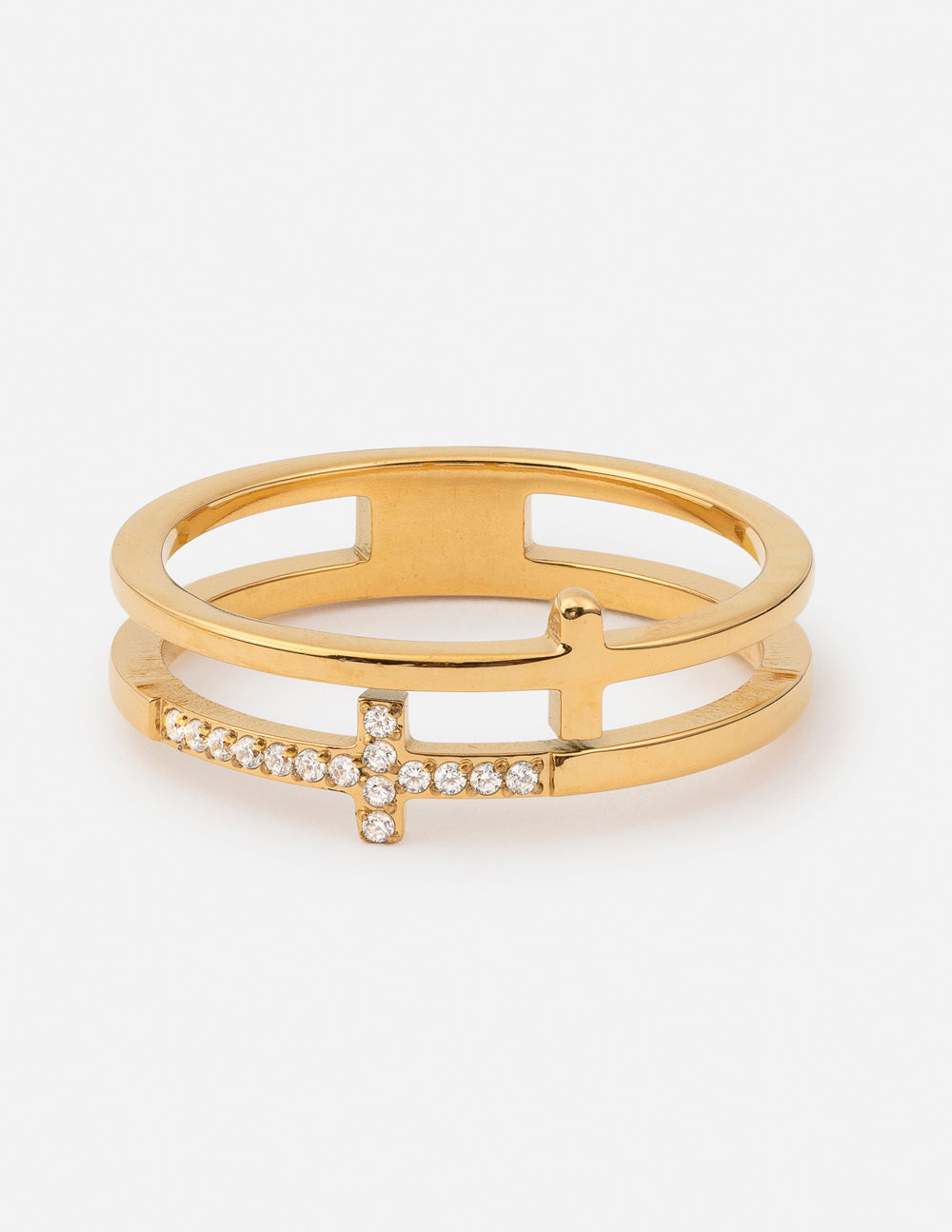 Stacked Cross Gem Ring Rings - Tophatter Daily Deals