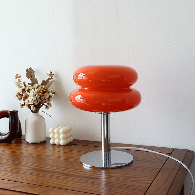 Stacked Pancakes Glass Table Lamp Red Lighting - Tophatter Daily Deals