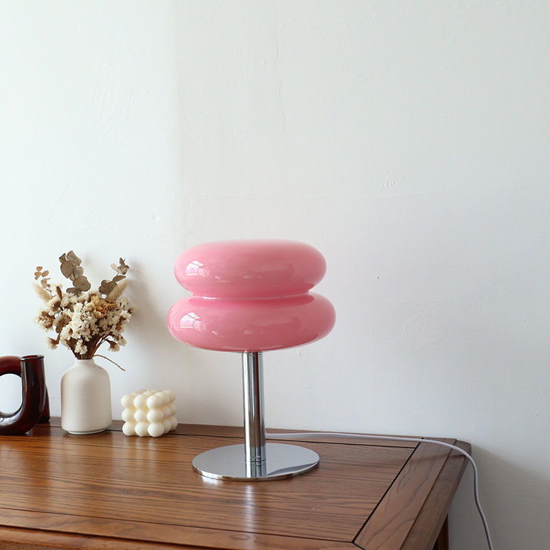 Stacked Pancakes Glass Table Lamp Pink Lighting - Tophatter Daily Deals