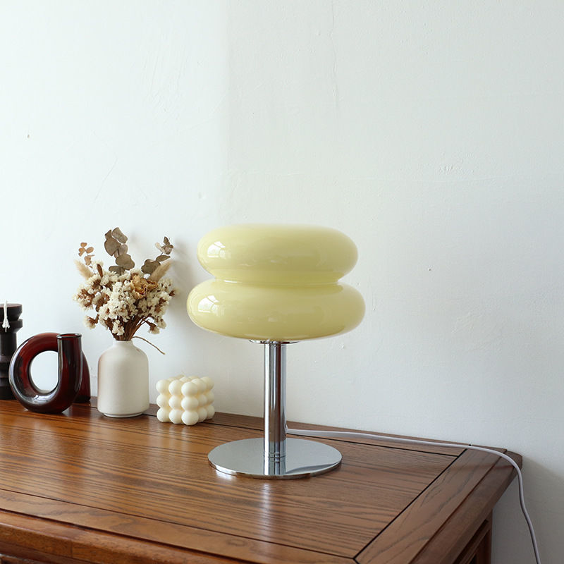 Stacked Pancakes Glass Table Lamp Light Yellow Lighting - Tophatter Daily Deals