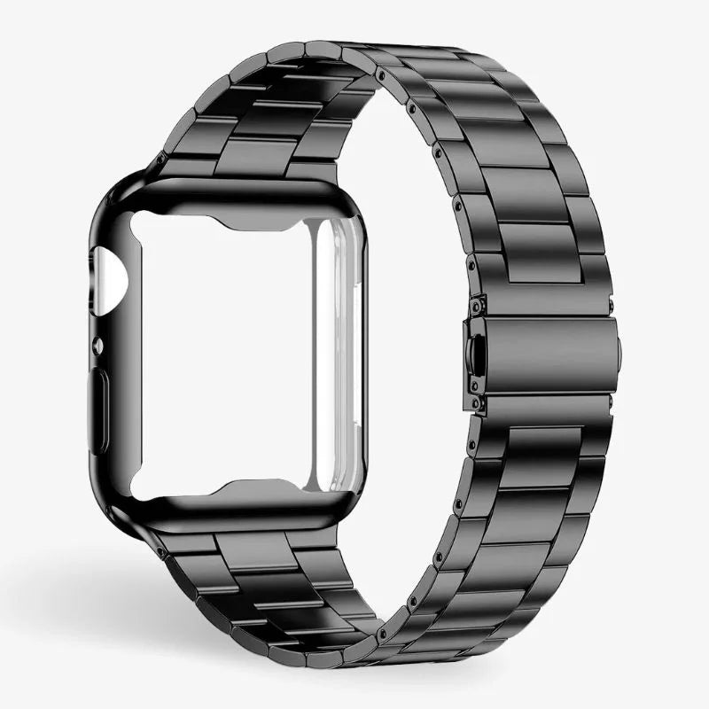Stainless Steel Watch Band With Protective Case Secure Fit - Tophatter Daily Deals