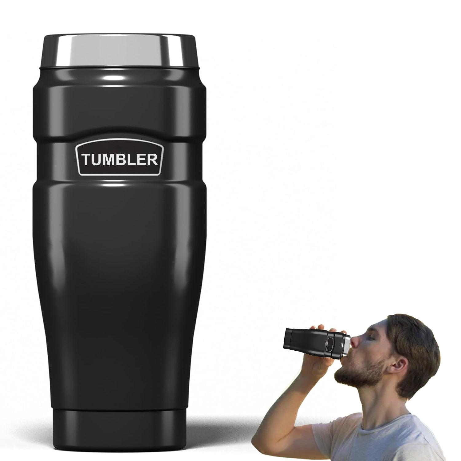 Stainless Steel Travel Mug - Stainless King Travel Tumbler & Multi- Purpose Flask | 470ml Insulated Hot & Cold Water Bottle Home - Tophatter Daily Deals