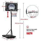 Portable Basketball Hoop UK - 7-8ft Height Adjustable Basketball Net Stand Sports & Outdoor - Tophatter Daily Deals