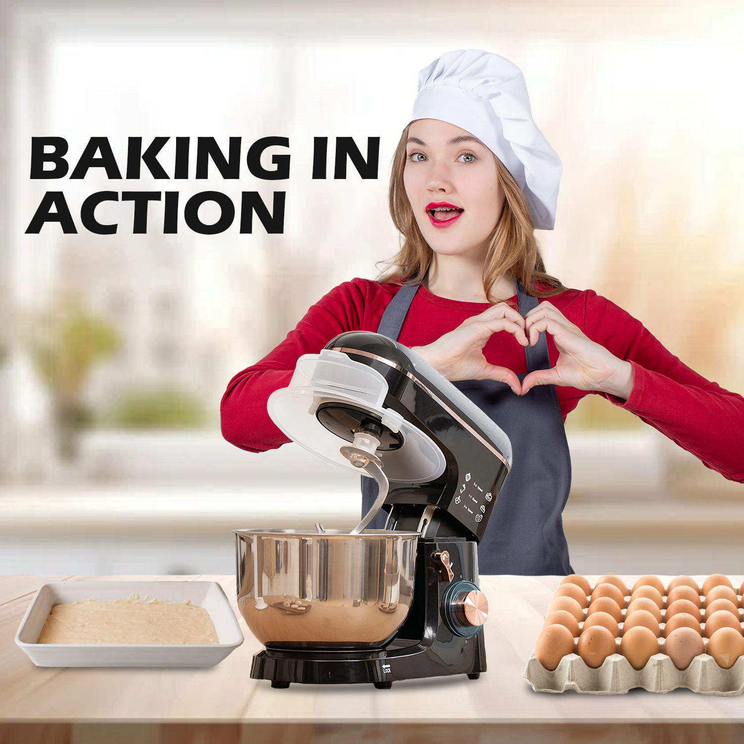 Electric Mixer with Bowl – 5L Stand Mixer for Baking with Dough Hook & Whisk Attachments Electric mixer with bowl - Tophatter Daily Deals